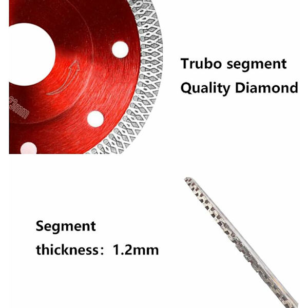 Diamantklinga 125 Kakel Torrskärning Fin Diamantklinga Diamantskärskiva Cirkelsågblad för Kakel Granit Keramik Marmor Kalksten Kakel Trä (125mm)