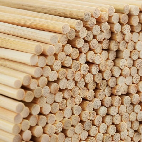 10023685 Träspett, set med 500 spett, bambu, DIY, längd 30 cm, bredd 4 mm, praktiskt, naturligt