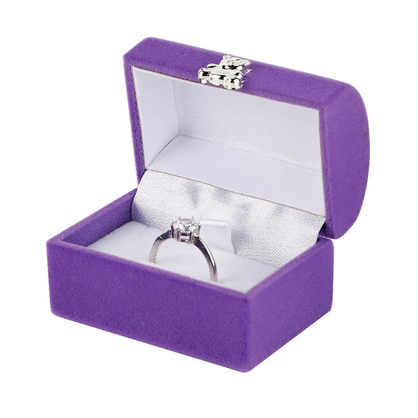 Smyckeskrin Ring Box Case Hänge Present Förvaring Display Organizer Tillbehör (Lila)