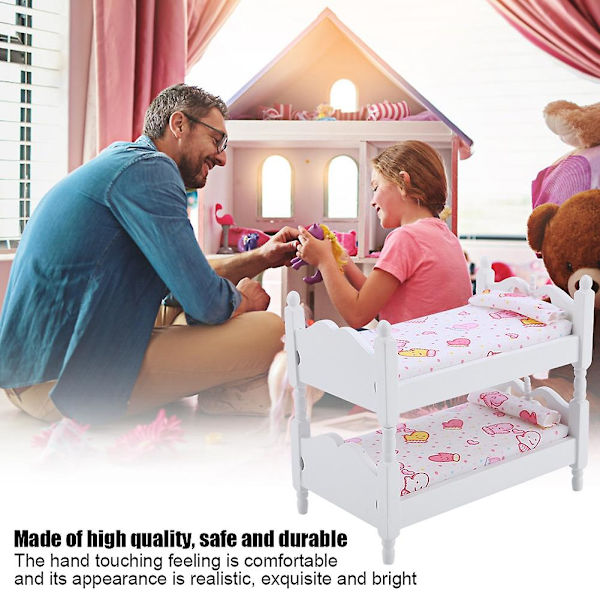 1:12 Dockhus Mini Möbler Barn Sovrum Modell Våningssäng Leksaker (Rosa handskar)