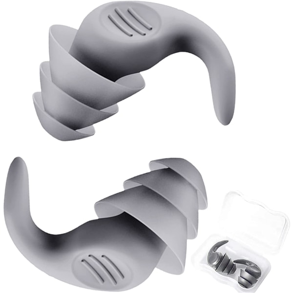 Återanvändbara vattentäta brusreducerande öronproppar (grå)