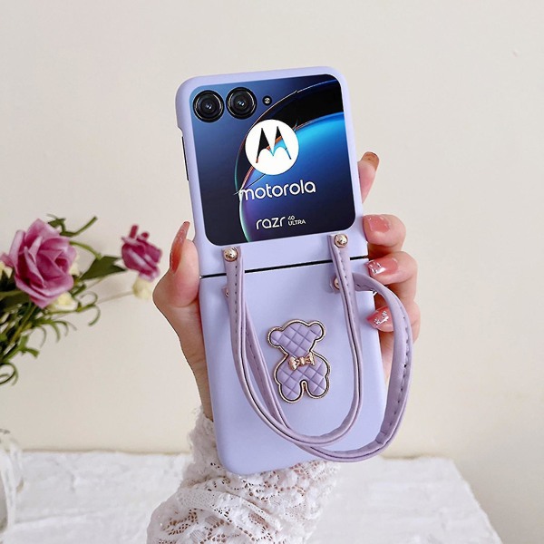 Söpö case, joka on yhteensopiva Motorola Razr 40 Ultran kanssa, kova PC:n ohut suojus cover Motorola Razr Plus:lle (violetti)