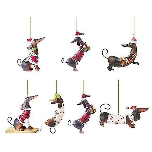 Jul tax hund prydnad Xmas träd hängande hänge för heminredning Stil 7