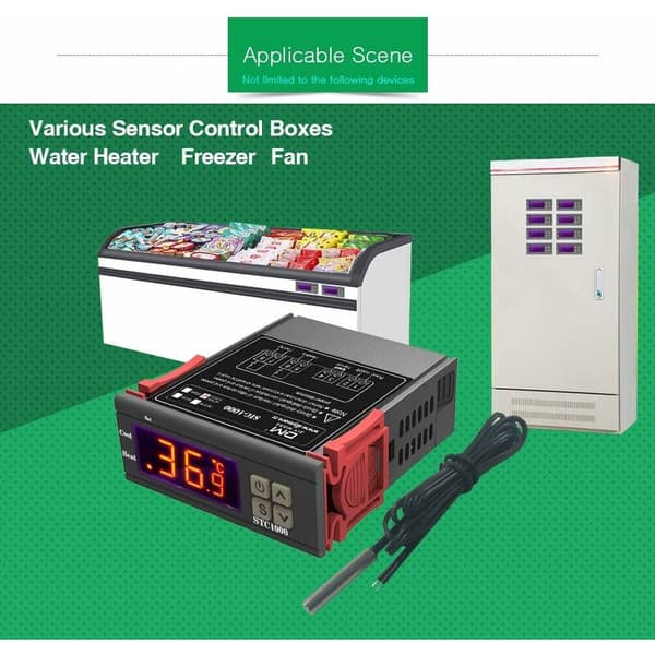 AC 110V-220V Temperaturregulator, Universal STC-1000 med 1 st temperatursensor