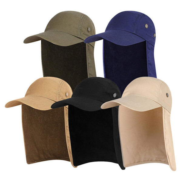 Toppad keps unisex andningsbar utrymmesbesparande tvättbar hopfällbar bärbar basebollkeps nackskydd camping klätterhatt för resor（Armégrön）