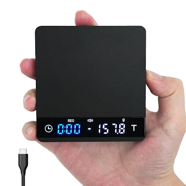 Mini kaffevågskala med automatisk timing, 3 moduser for espressomaskin og hell over, 2 kg/0,1 g høy presisjon SXXJ