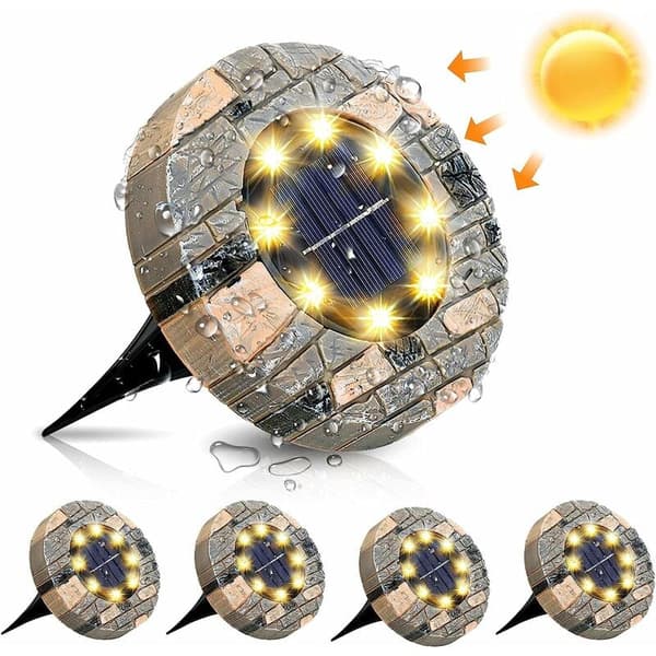 Utomhus solcellsmarkbelysning (4-pack 3000k) [Energiklass A+]