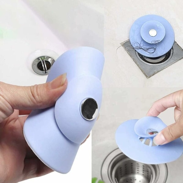 2-pack universella avloppsproppar, badkarspropp, universell köksavloppspropp för diskho, badrum, kök (blå och grön)