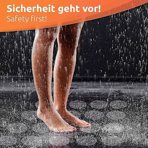 Halkskyddsdusch och badkarsgenomföringar（8cm）, set med 20 duschfoder badkarsfoder transparent, självhäftande