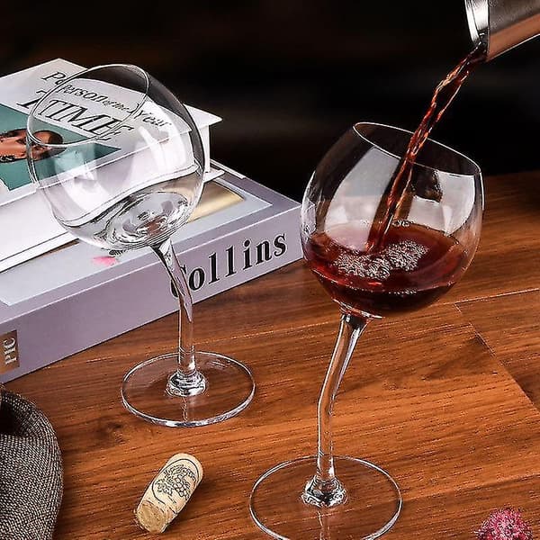 Glas Vinglas Foldede Gavefødder Pokaler Par Valentinsdag Ultra