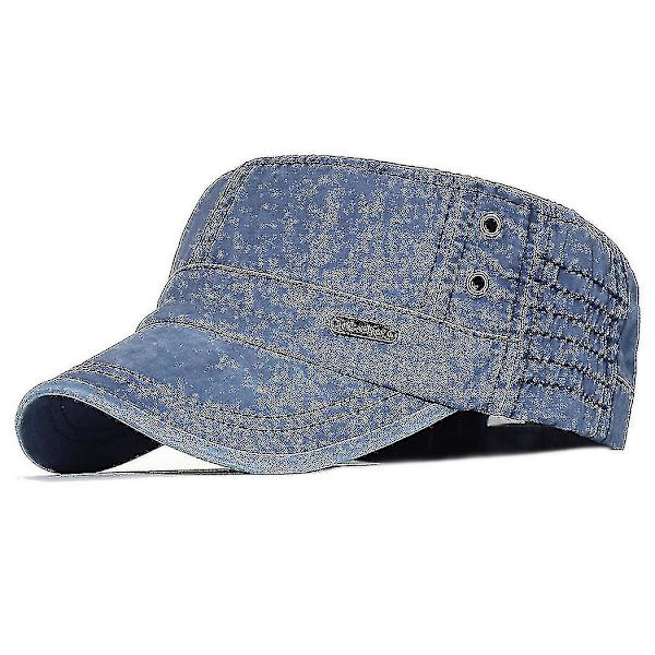 Herre Bomulds Army Cap Cadet Hat Trucker Dad Hat Militær Flat Top Justerbar Klassisk Baseball Cap