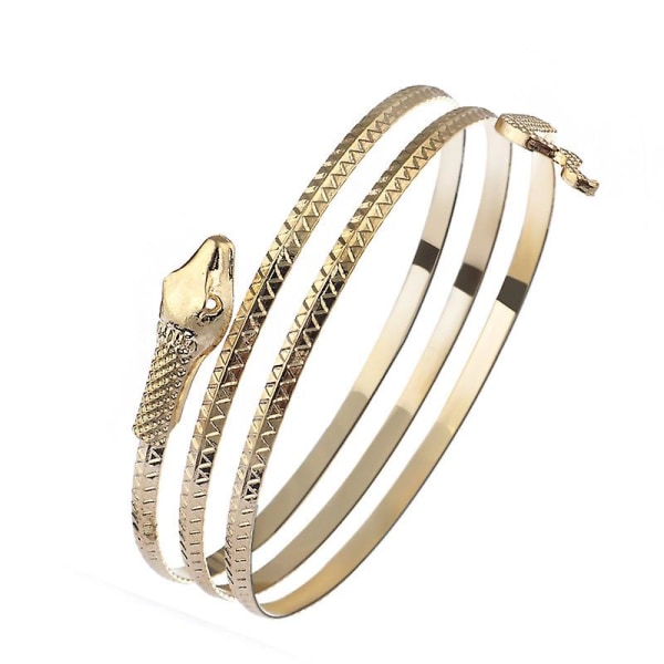 Oprullet Snake Armbånd Ankelkæde Spiral Overarm Manchet Armbånd Armbånd Armbånd Punk Style (2 stk, Guld)