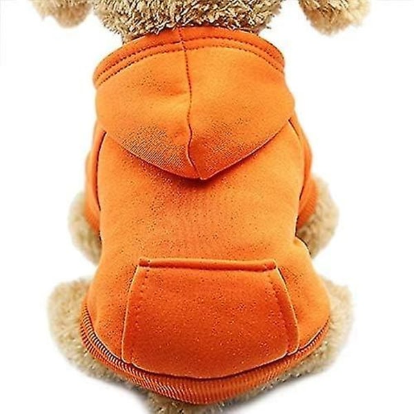 Kissan huppari puuvillasta koiran vaatteet talvitakilla ja ulkotaskulla (oranssi, M-koodi)