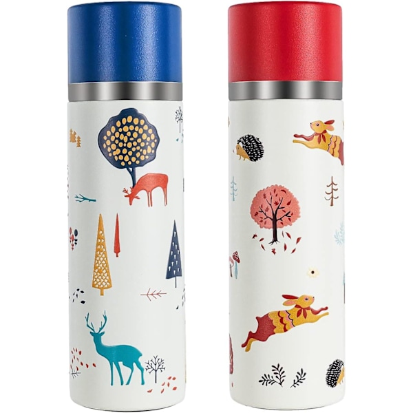 Flask Vattenflaska Rostfritt Stål Flaska Metall 350ml Resmugg Varm Dryck Kopp Kaffe Mugg H8989 (350ml, Röd)