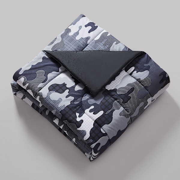 Your Zone Camouflage Polyester Sengetøysett, Grå, 7 deler