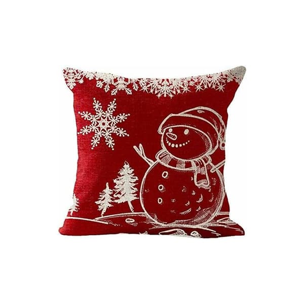 4 st bomullslinnekuddfodral vinter jul älg slott snögubbe mönster dekor soffa sovrum hem 45x45cm