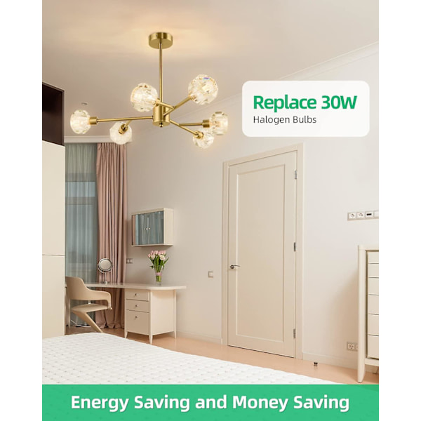 G9 LED-lampa, 3w motsvarande 30w halogen, varmvit 2700k 380lm flimmerfri Ac/dc 220-240v 6-pack
