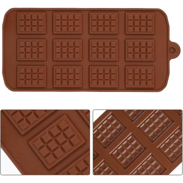 Chokoladeforme Silikoneforme, chokoladeforme, non Stick Genanvendelige gør-det-selv-bageforme Isbakkeforme Søde forme Slikforme (5 stk, brun)