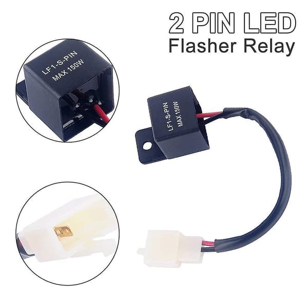 2-bens 12 V LED blinkrelæ til bil og motorcykel