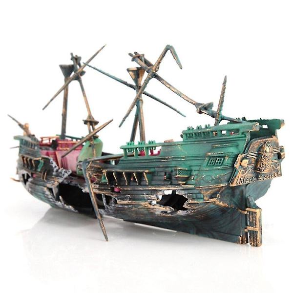 Akvarium Pirat Skipsbrudd Dekorasjon Tilbehør Skip Vrak Tank