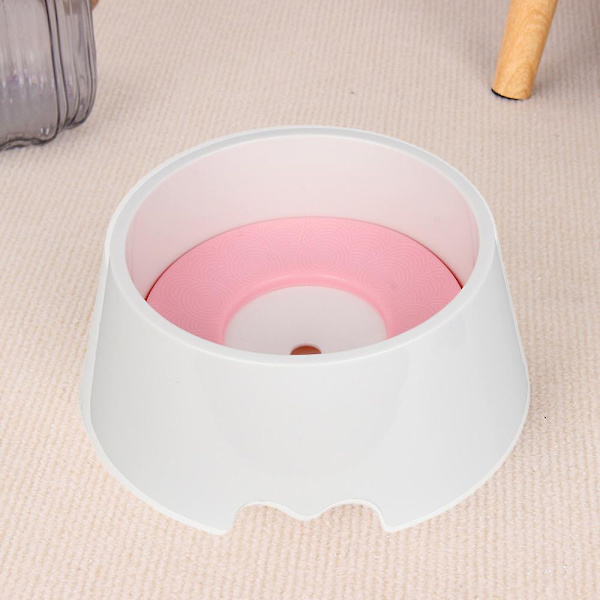 Katt Hund Vatten Skål Ingen Spill Husdjur Vatten Skål Ingen Dropp Långsam Vatten Matare Halkskydd Husdjur Vatten Dispenser Uppgraderad Rosa