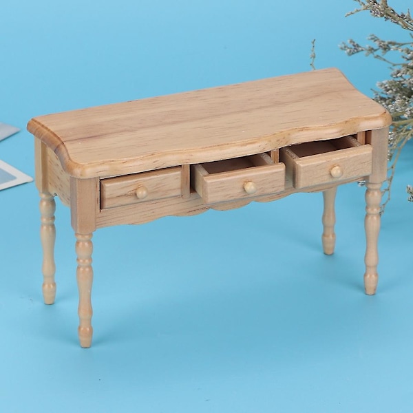 Miniatyr möbelmodell Träskrivbord för 1:12 Dockhus Vardagsrumstillbehör