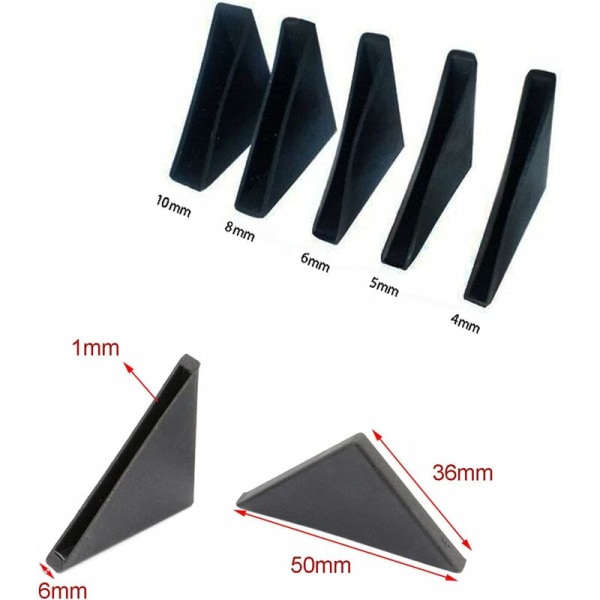 6 mm svarta hörnskydd för spetsiga glasspegel keramiska plattor Trippelformade hörnskydd Paket med 20