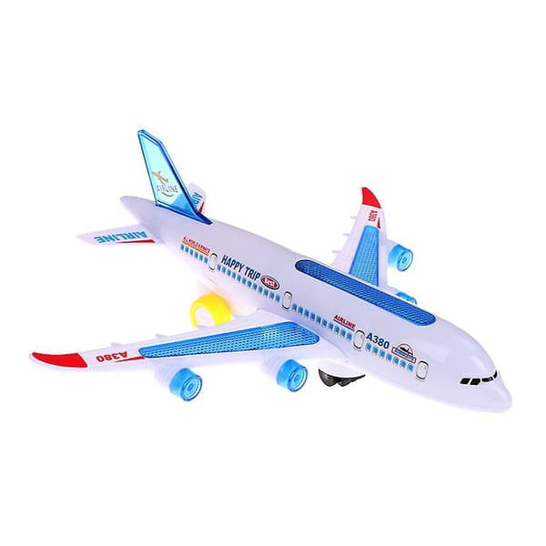 Plast Airbus A380 Modell Flygplan Elektrisk Blixtljud Ljus Barnleksaker