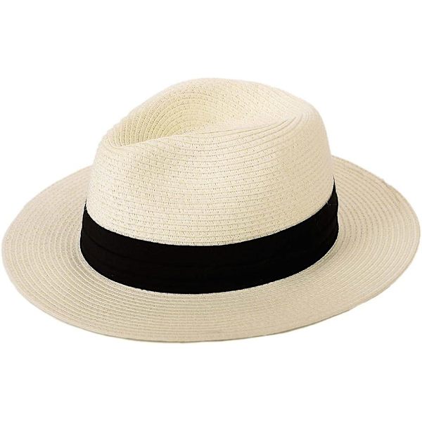 Dame Solhat i Halm Panama Strandhat