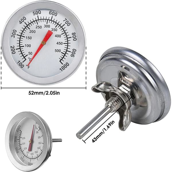 Bimetall BBQ-termometer Utomhus Rökning Termometer BBQ Rökning Termometer(100℉1000℉) 1st