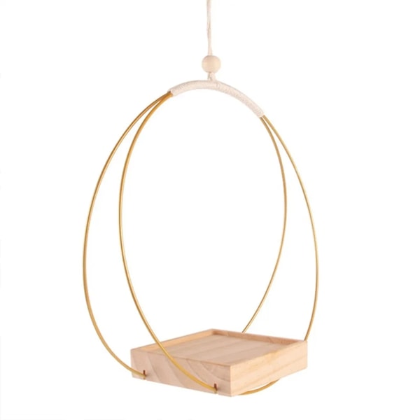 Hängande blomkruka, blomkrukhållare, krukhållare, hängande växtkruka, trädgårdskrukhållare, heminredning guld