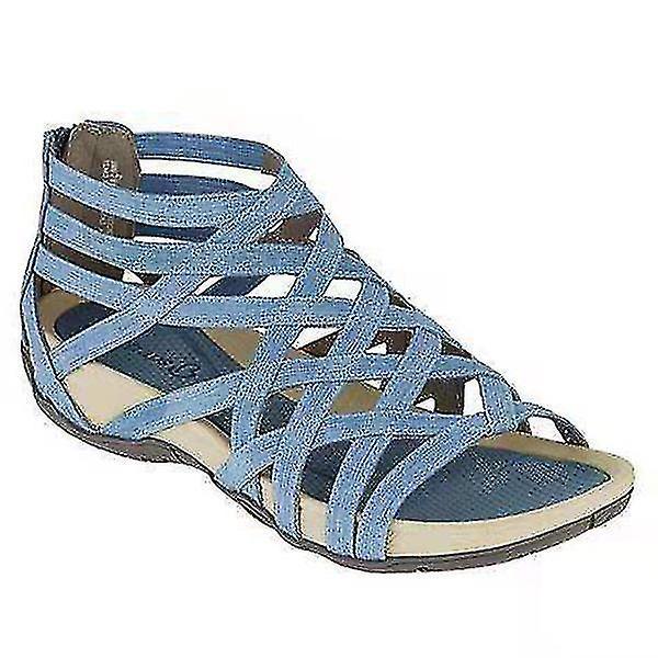 Runda tå hål romerska gladiator sandaler dam bandage design skor sommar strandtillbehör