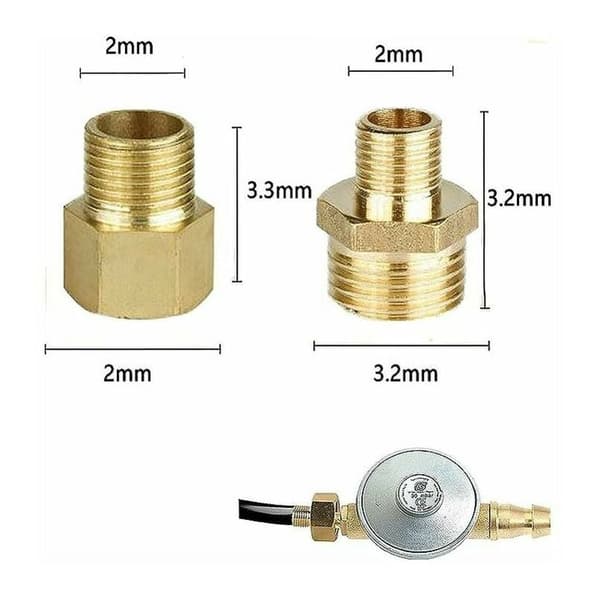 Gasadapter koppar gasslangadapter gasflaskeanslutningsadapter 2st
