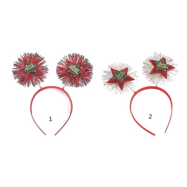 Karneval Hodebånd Paljetter Jul Pompom Stjerneformet Hårbøyle Glitter Hodeplagg
