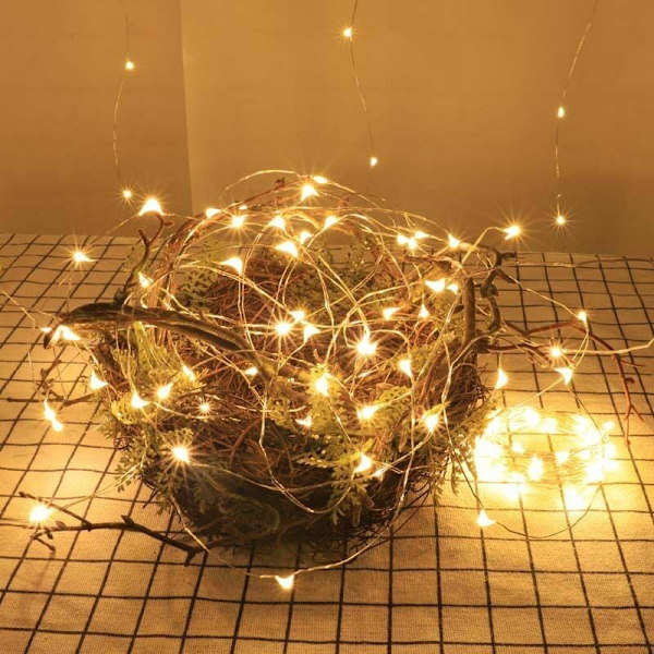 Fe-ljus, 5M 50LED Fe-ljus Batterier Mini Led Inomhusljus Dekoration för Sovrum Jul Bröllop Hem Trädgård, Varm Vit?