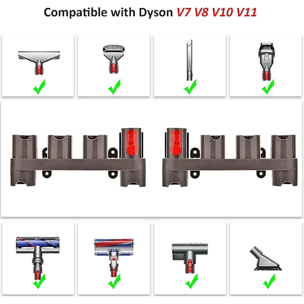 Tilbehørsstativ for Dyson V7 V8 V10 V11 Sv10 Sv11 støvsugertilbehør, Dyson tilbehørsstativ