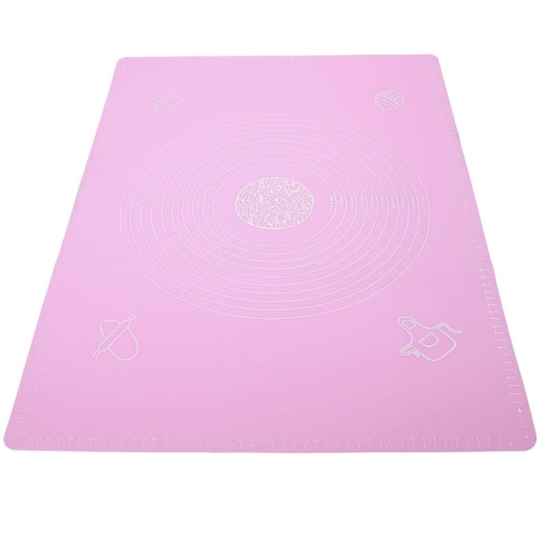 Silikon Non-Stick Rullande Knåda Degplatta Matta med Vågar Köksbakningsverktyg (Rosa 50 x 70cm) (Rosa 50 x 70cm)