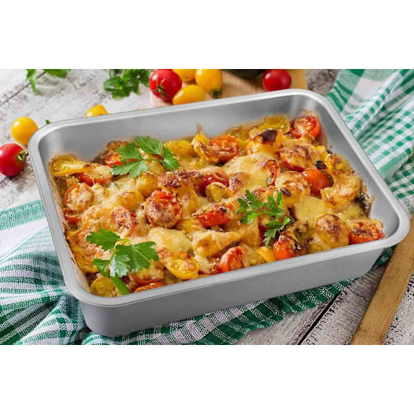 Brødform, Rektangulær Kakeform Brownie Bake Dish Rustfritt Stål,