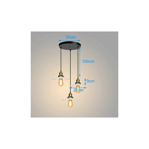 Kandelaberupphängning Edison E27 3 lampor för sovrum kök bar vit? - Vit DRIVE