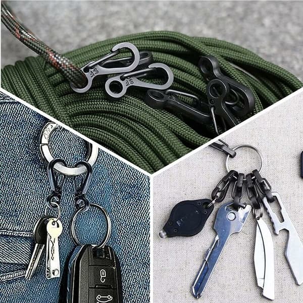 24-pack Mini SF-karbinhake, SF-karbinhake, nyckelring i legering med EDC-spänne för camping, resor