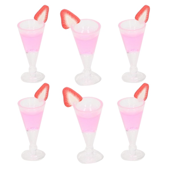 20 st dockhuscocktailglas, simulering av livsscen, 1/12 skala, minidrinkglasleksak, dockhusdekoration, rosa