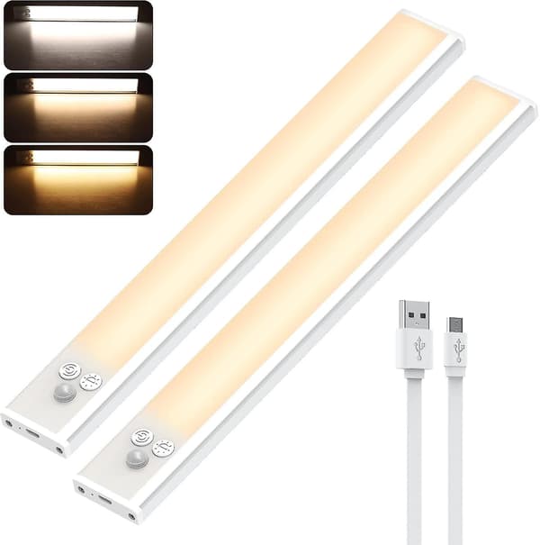 Ny LED-sensorlys, skaplys med bevegelsessensor, 3 fargemoduser USB-gave