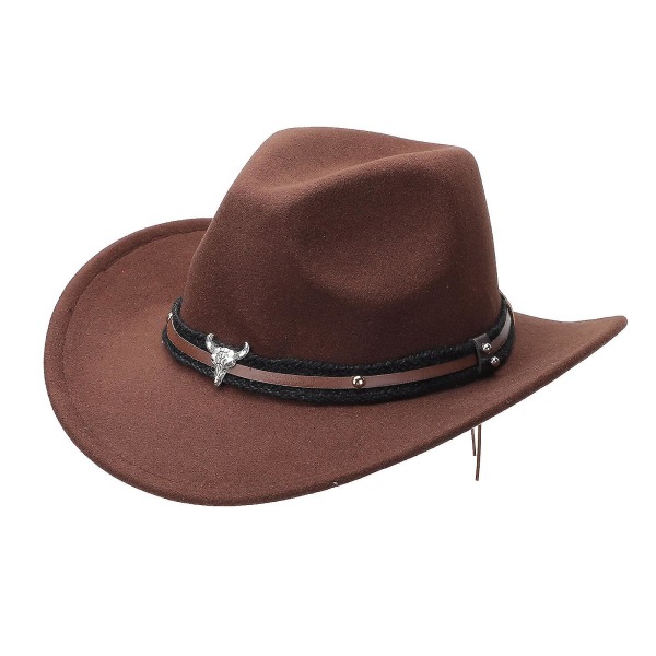 1 st personlig västerländsk cowboyhatt mode utomhus solskydd hatt etnisk hatt（33x30cm，kaffe）