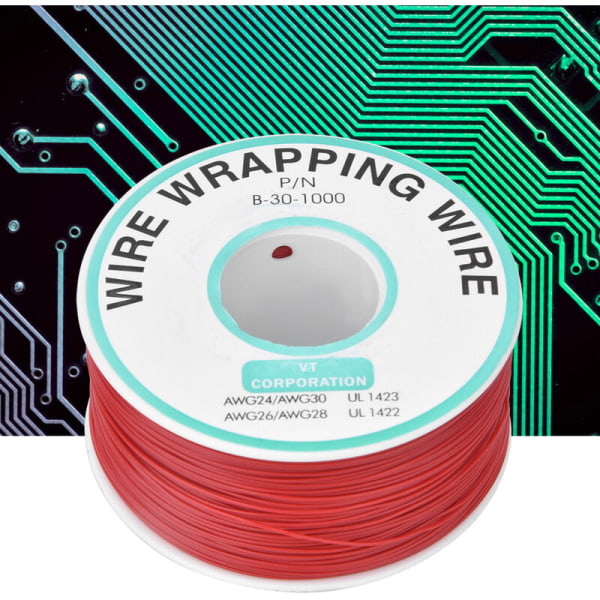Röd OK Tråd för PCB Reparation Antioxidant 30AWG Jumper Wire 300m