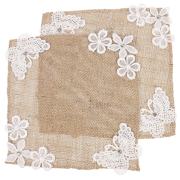 2PCS Linen Dining Table Placemat Premium Linen Placemat Durable Linen Placemat（21X21X0.5CM，2）