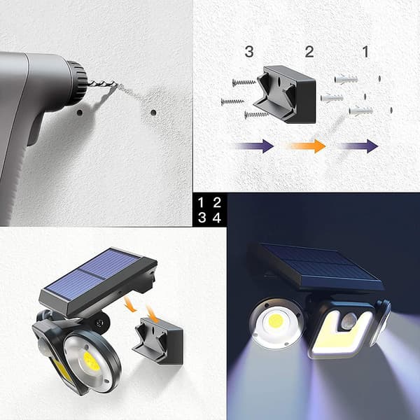 Solcellelamper utendørs, 83 Cob Led utendørs solcellelamper med 3 moduser, vanntett Ip65 utendørslamper 2-pakning