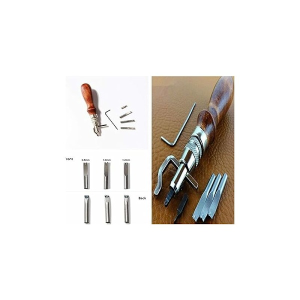 5 i 1 Läderverktyg Sömnadsklippare Justerbar Spår Spår Kant Sömnadsklippare DIY Läder Handverktyg Verktyg