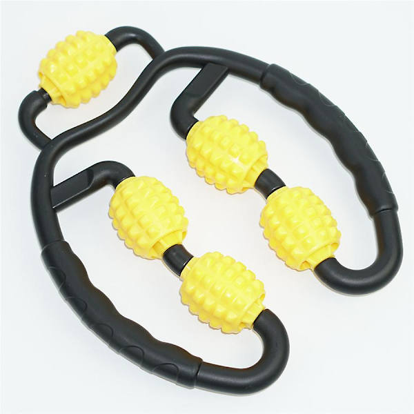 Fitness 5 Hjul Axel Ring Benklämma Massager Muskelavslappning Rullande Hjul Massage Vadformning Produkt För Yoga Hemgul Boll Med Handtag