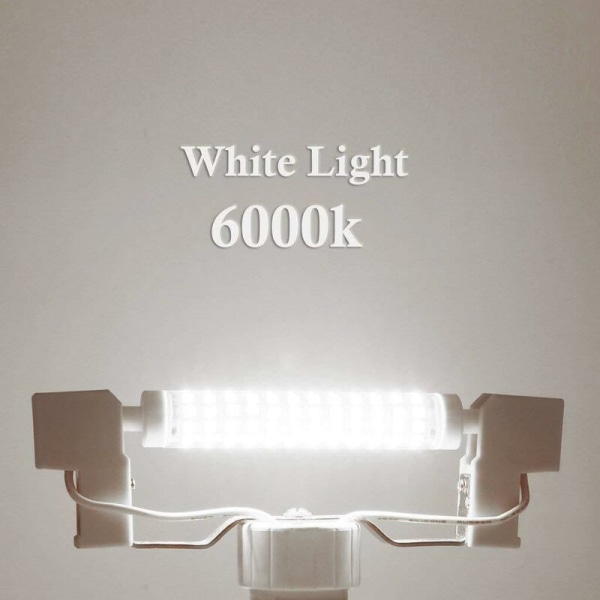 LED R7S keramiskt solarrör med horisontell passform, 118mm dimbar spotlight är vit.