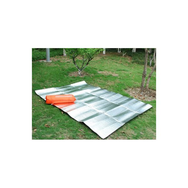 Camping isoleringsmatta 200x150cm Fällbar aluminium isoleringsmatta Skum isoleringsmatta för utomhuscamping Vandring Picknick (Silver)